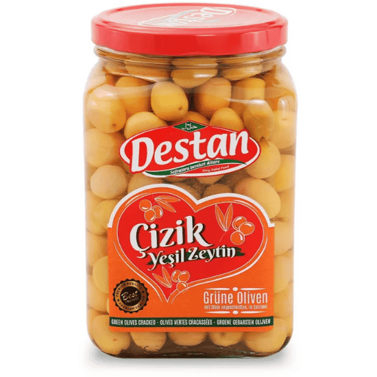 DESTAN GREEN OLIVES CRACKED 900G