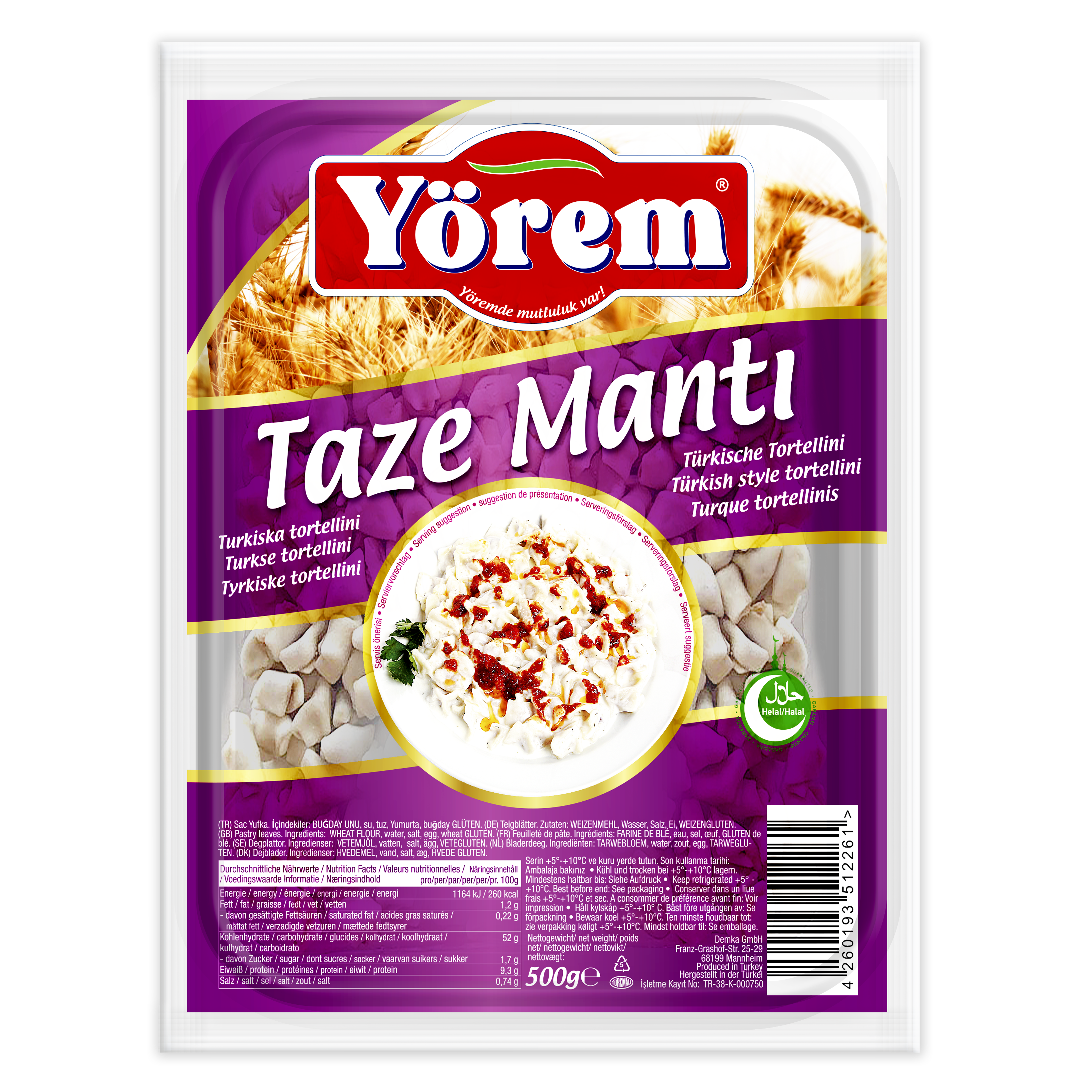 YÖREM FRESH MANTI 500G