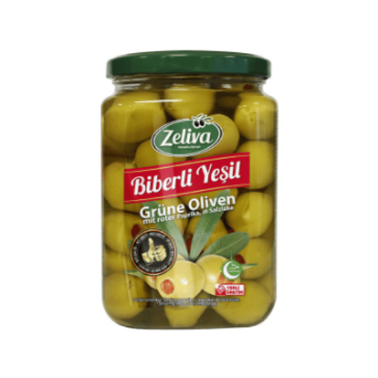 ZELIVA GREEN OLIVES PEPPER 680G/400G GLA