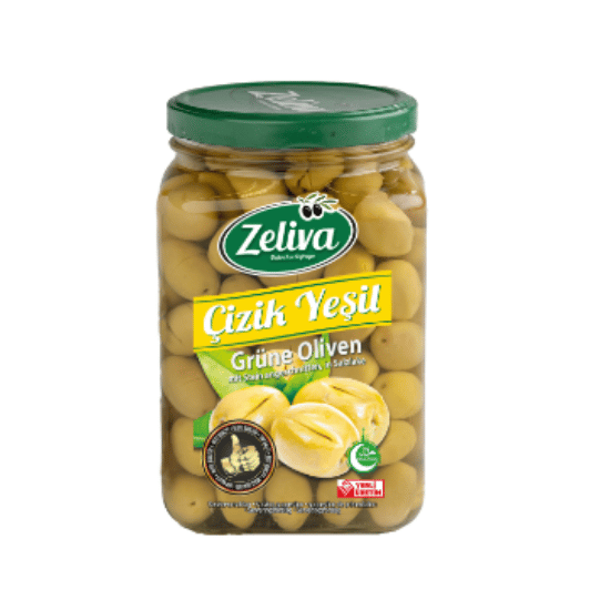 ZELIVA GREEN OLIVES GLASS 400G