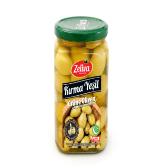 ZELIVA GREEN OLIVES KIRMA 680G/400G GLASS