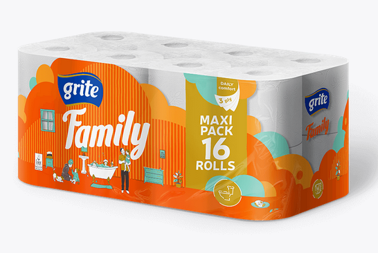 GRITE FAMILY TOILET PAPER 16ROLLS