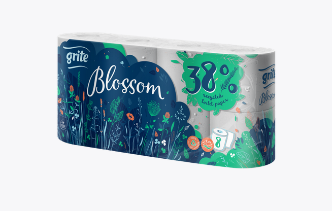 GRITE BLOSSOM 8ROLLS TOILET PAPER 