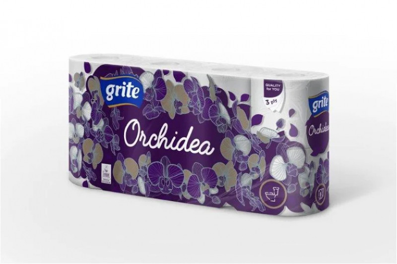 GRITE ORCHIDEA TOILET PAPER 8ROLLS