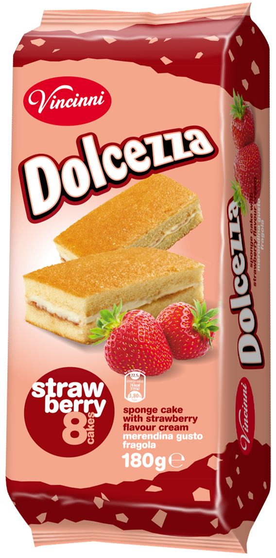 VINCINNI DOLCEZA CAKE BARS STRAWBERRY 180G