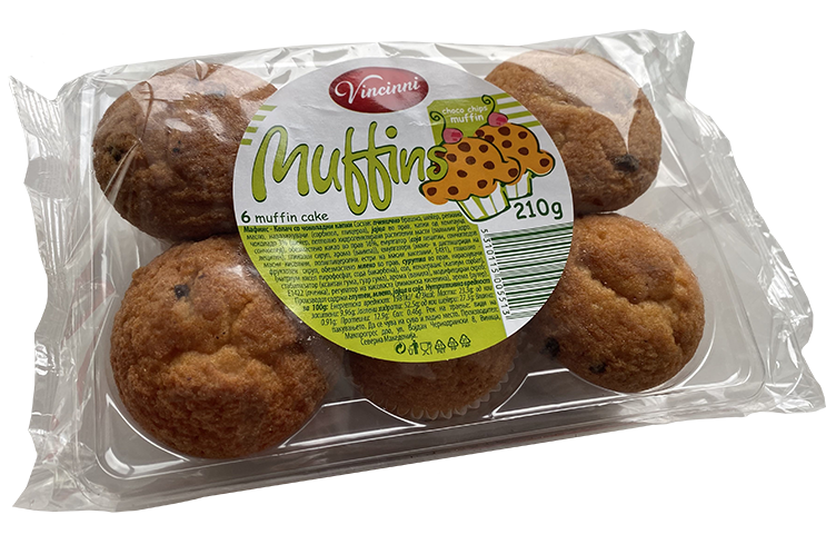 VINCINNI MUFFINS CHOCO 210G