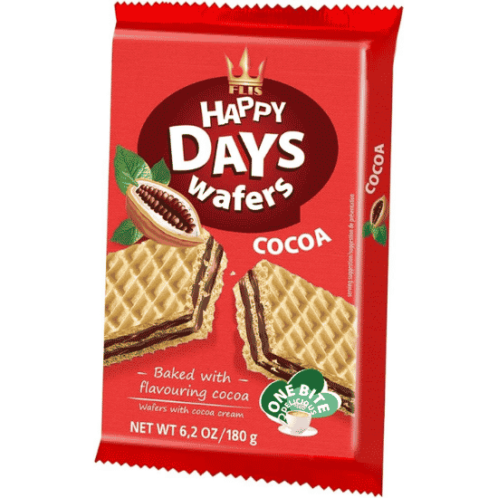 HAPPY DAY WAFERS COCOA 180G