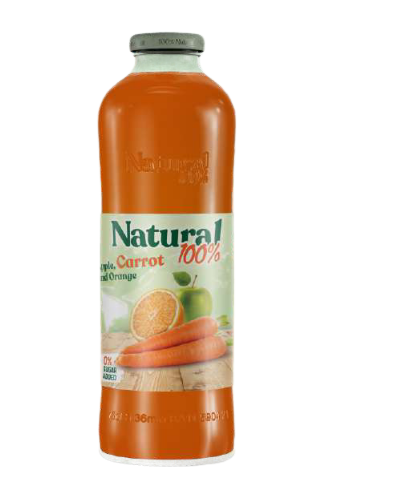 NATURAL ORANGE CARROT JUICE 100% 750ML