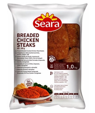 SEARA BREADED CHICKEN STEAKS 1KG