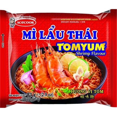 ACECOOK NOODLES SHRIMP HOT & SOUR 83G