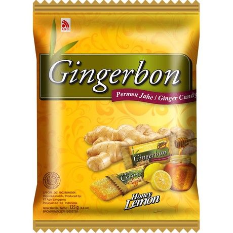 GINGERBON GINGER HONEY LEMON BONBONS 125G