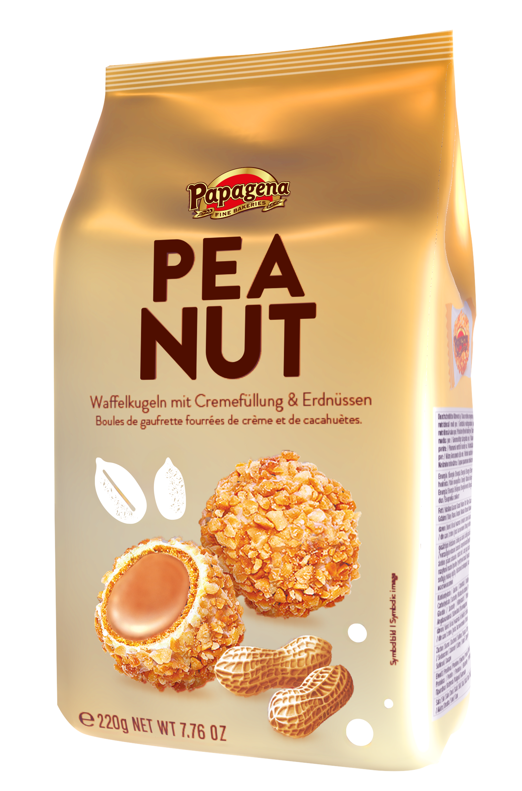 PAPAGENA WAFERBALLS PEANUTS 220G